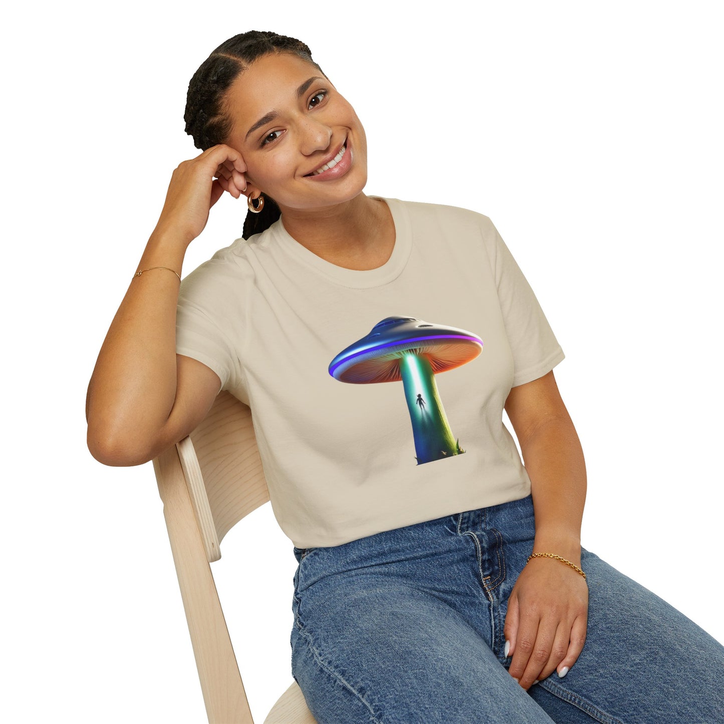 Mushroom UFO T-Shirt | Retro Alien Sci-Fi Graphic Tee