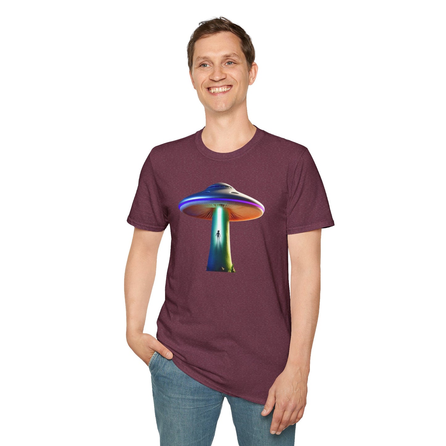 Mushroom UFO T-Shirt | Retro Alien Sci-Fi Graphic Tee