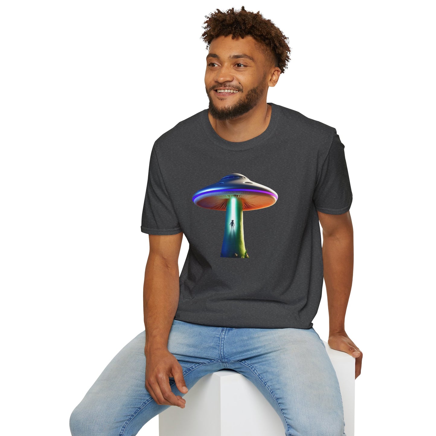 Mushroom UFO T-Shirt | Retro Alien Sci-Fi Graphic Tee