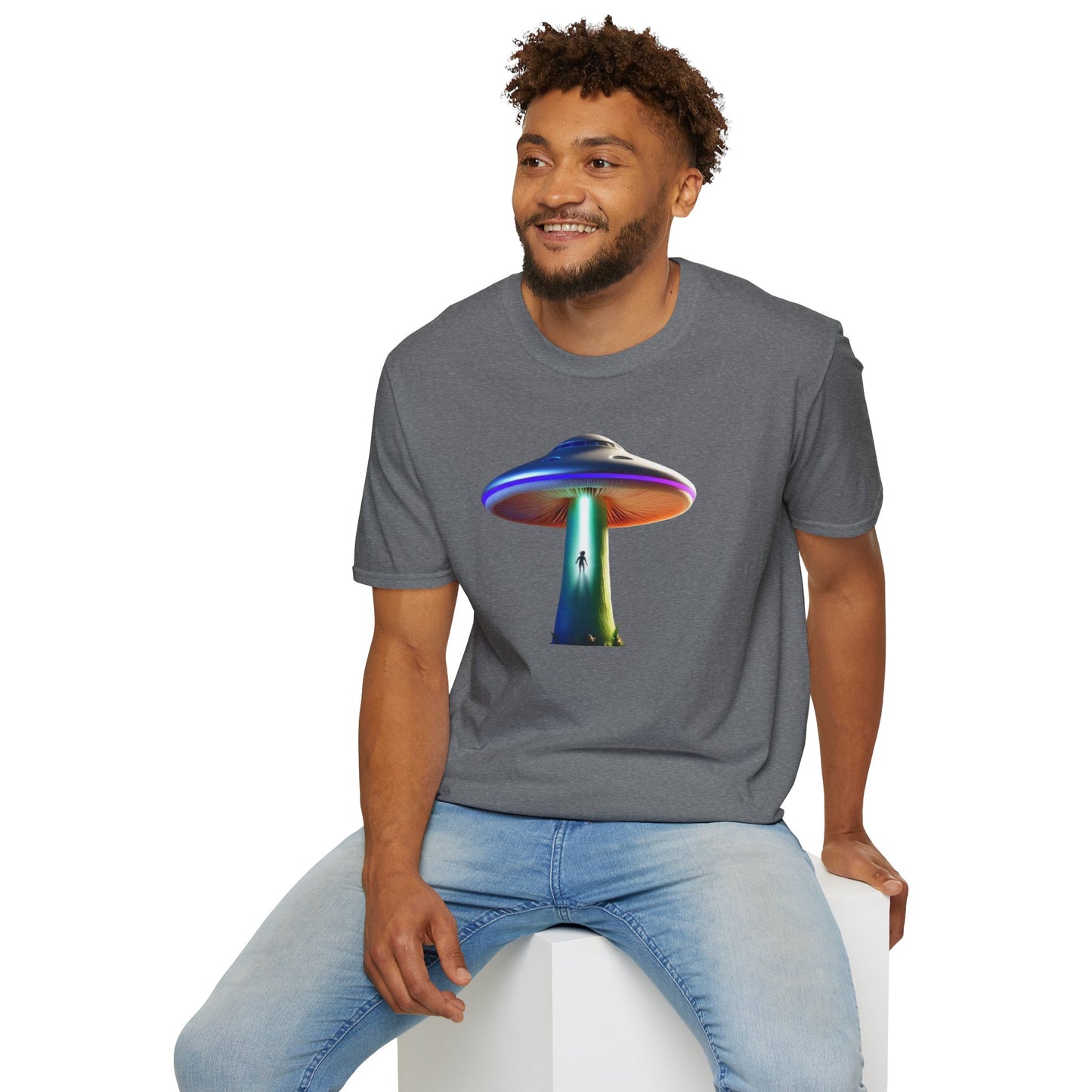 Mushroom UFO T-Shirt | Retro Alien Sci-Fi Graphic Tee