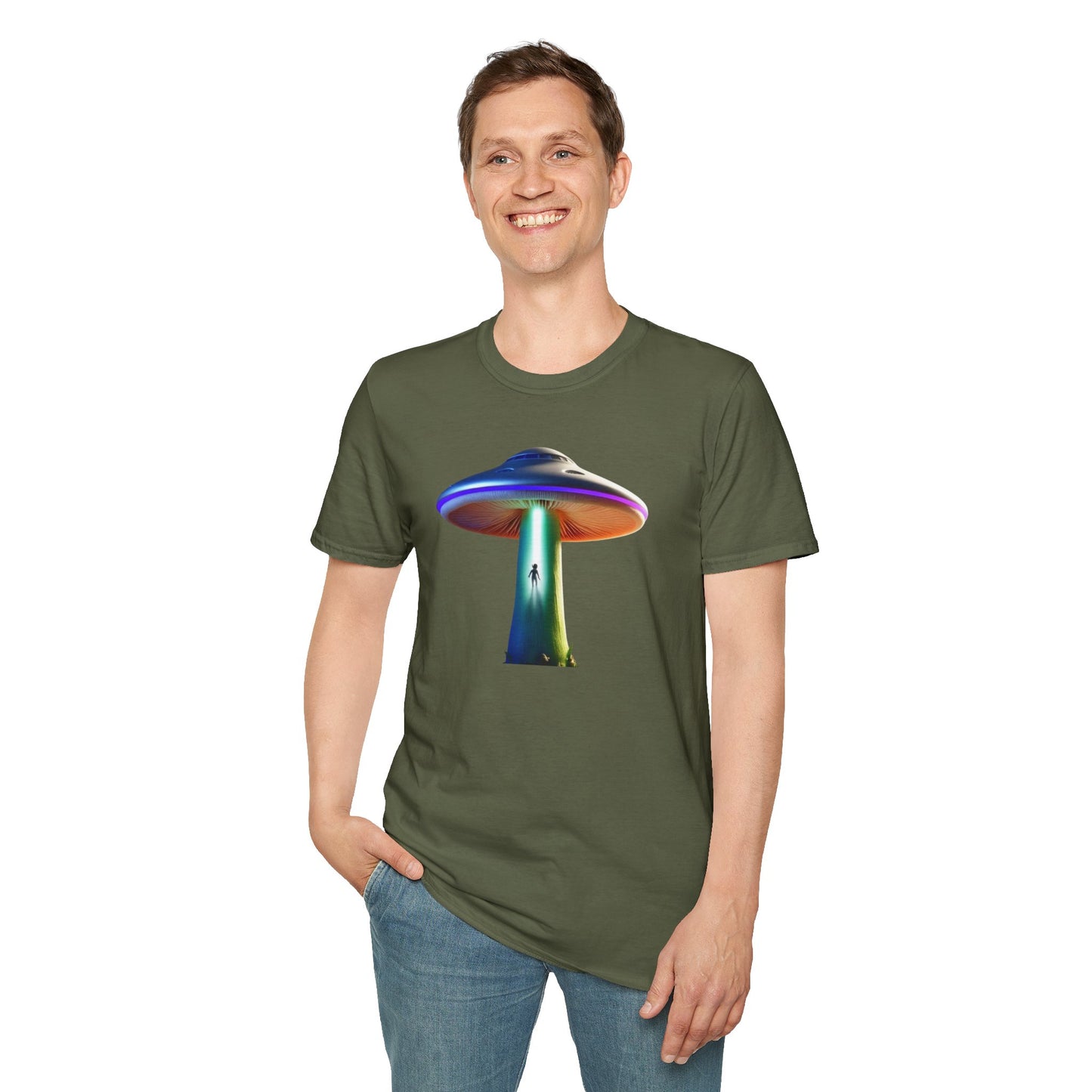 Mushroom UFO T-Shirt | Retro Alien Sci-Fi Graphic Tee