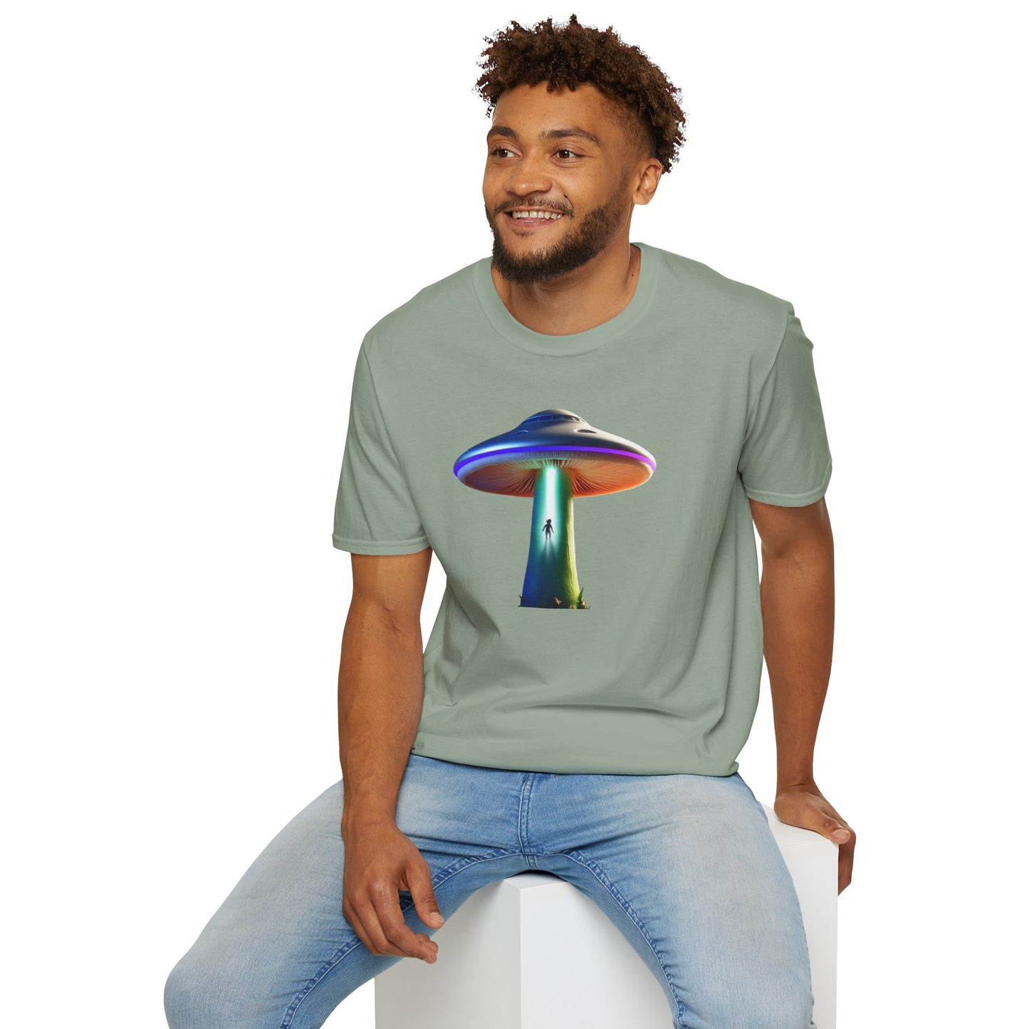 Mushroom UFO T-Shirt | Retro Alien Sci-Fi Graphic Tee