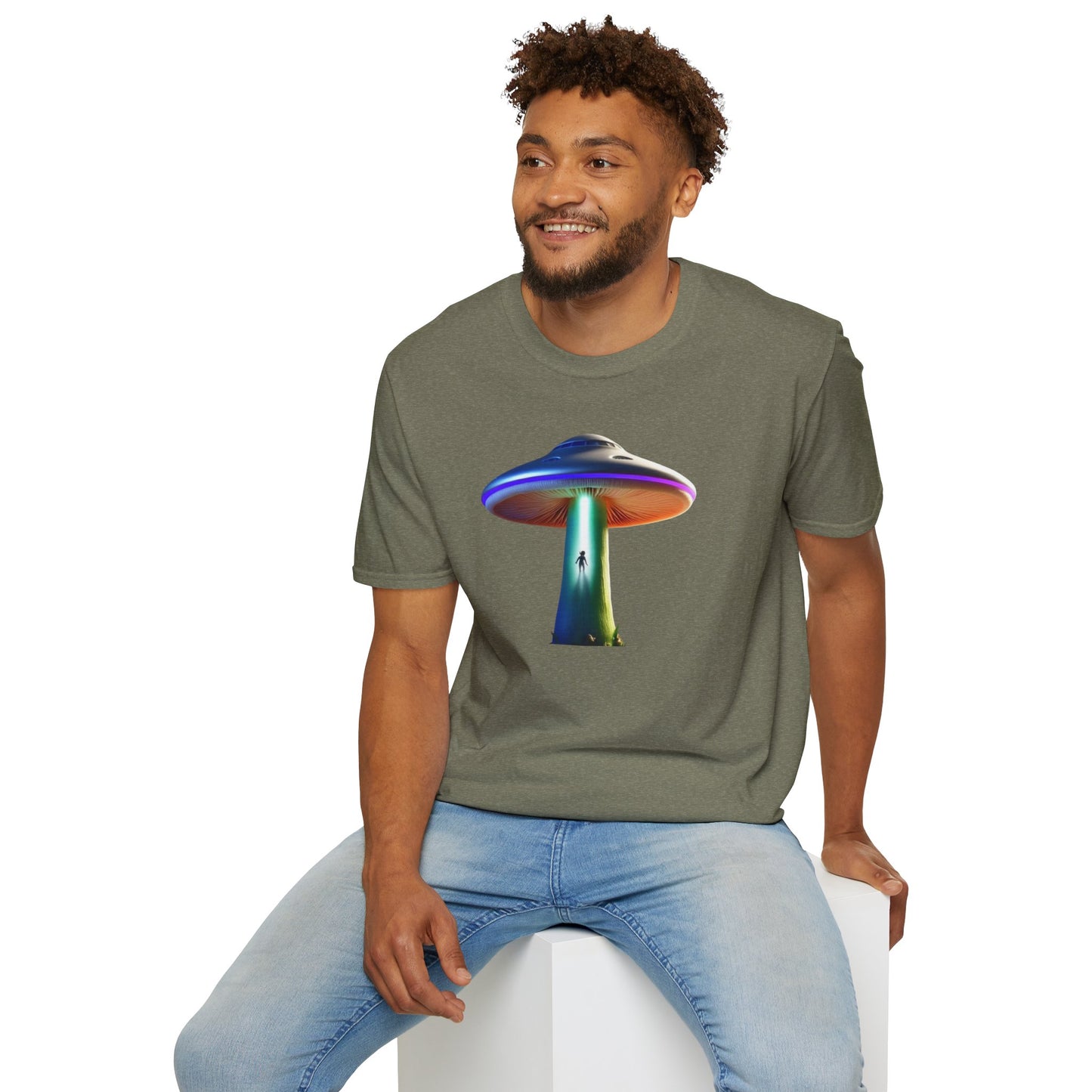 Mushroom UFO T-Shirt | Retro Alien Sci-Fi Graphic Tee