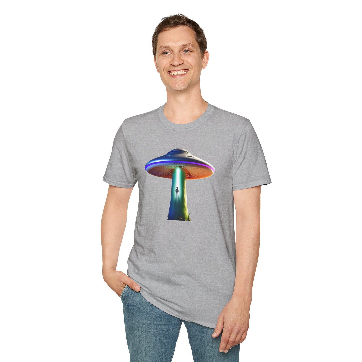 Mushroom UFO T-Shirt | Retro Alien Sci-Fi Graphic Tee