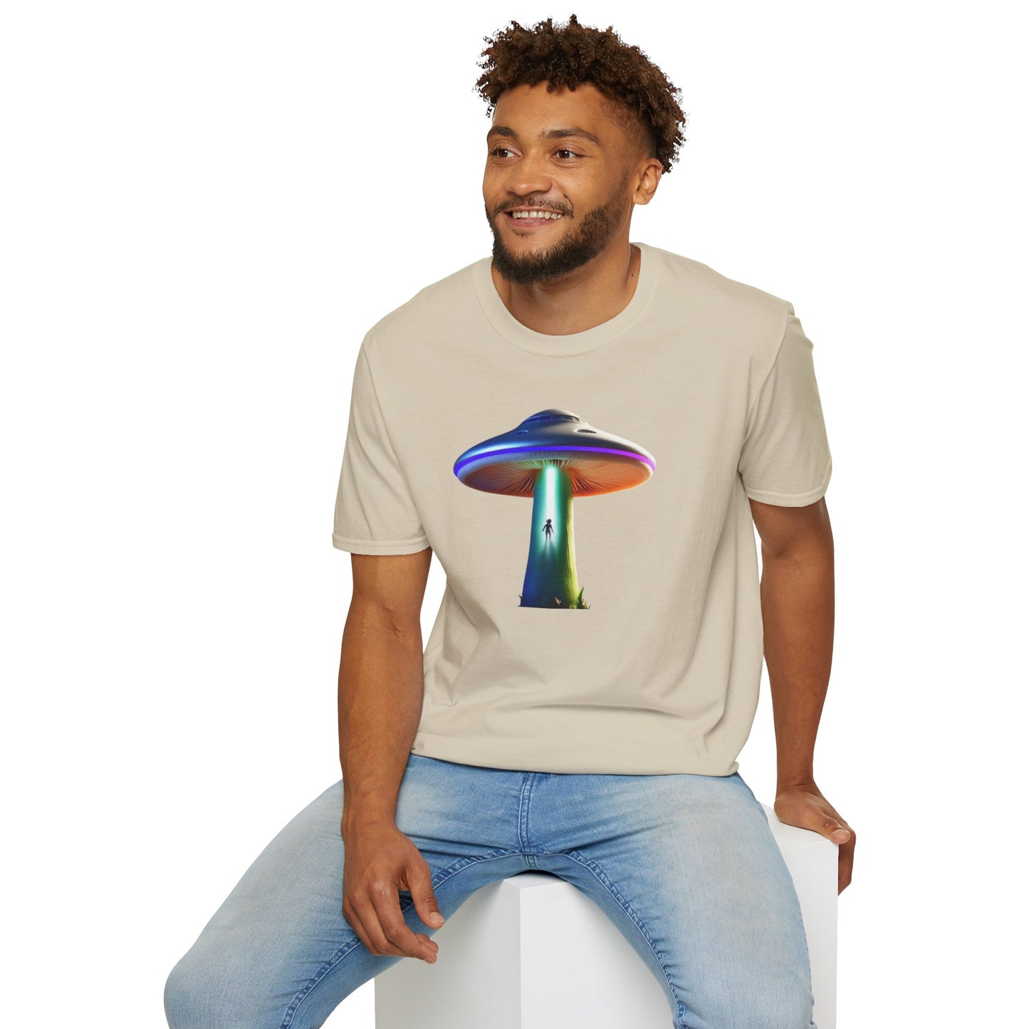 Mushroom UFO T-Shirt | Retro Alien Sci-Fi Graphic Tee