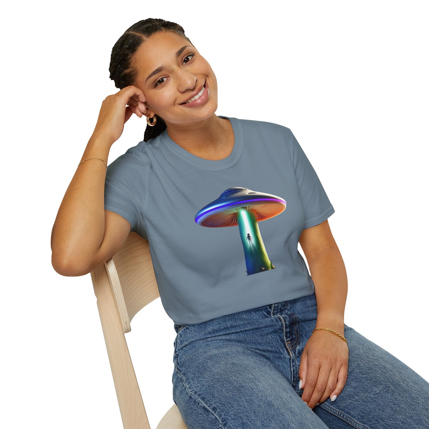Mushroom UFO T-Shirt | Retro Alien Sci-Fi Graphic Tee