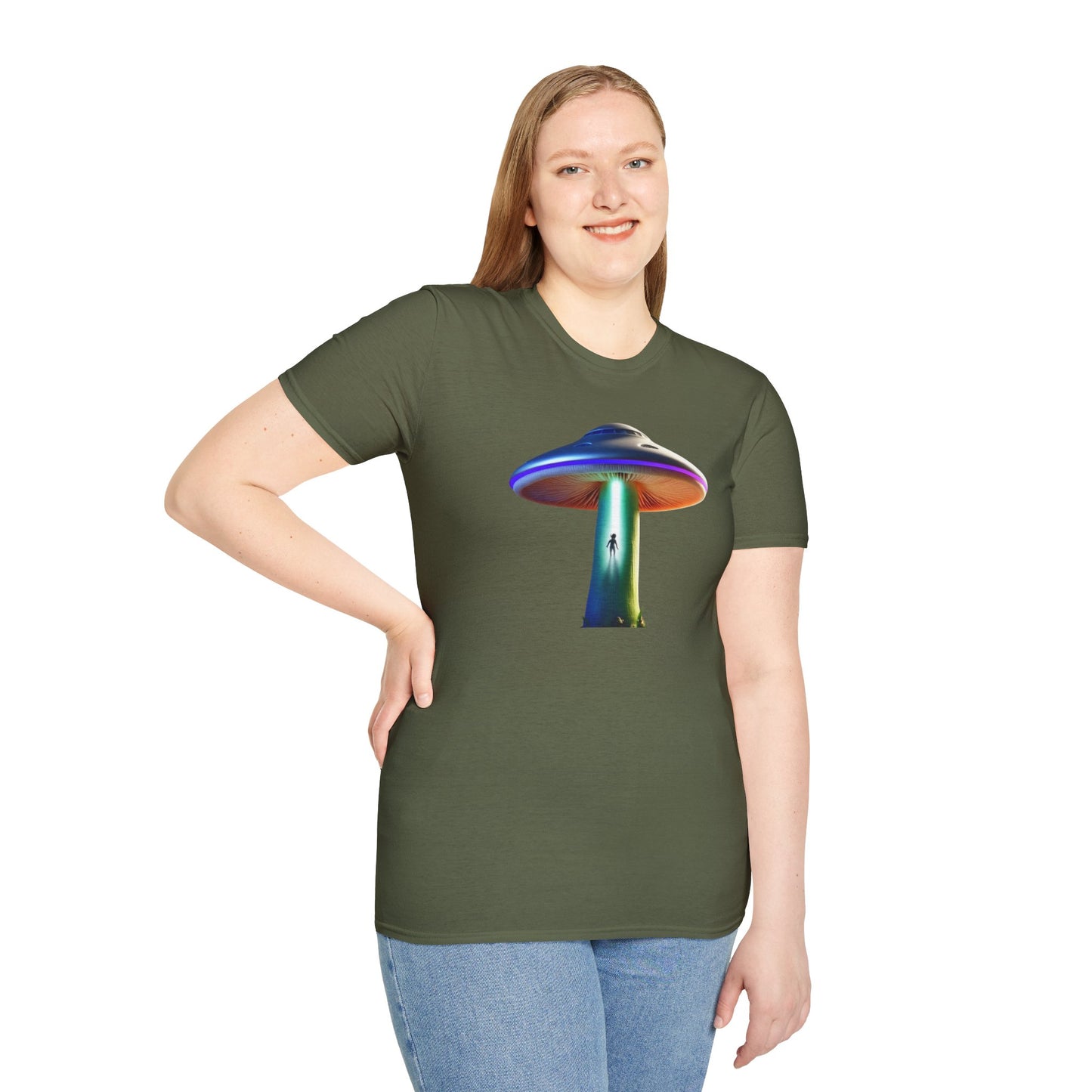 Mushroom UFO T-Shirt | Retro Alien Sci-Fi Graphic Tee