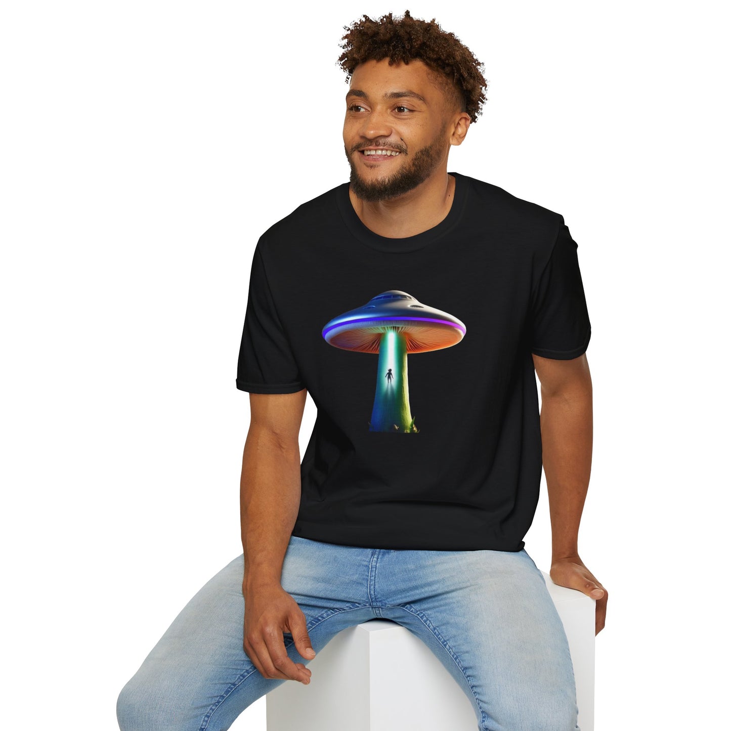 Mushroom UFO T-Shirt | Retro Alien Sci-Fi Graphic Tee