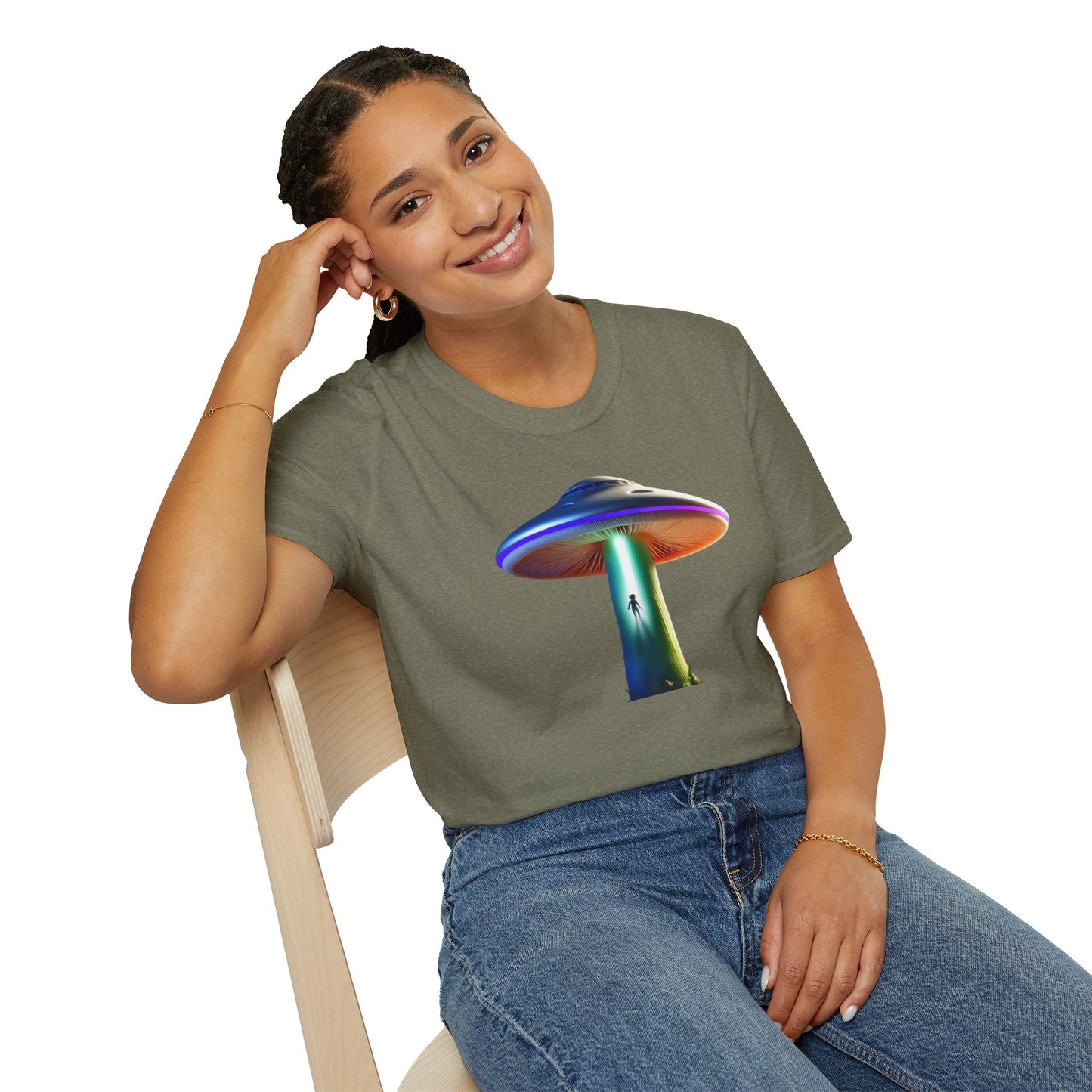 Mushroom UFO T-Shirt | Retro Alien Sci-Fi Graphic Tee